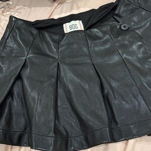 BDG Shiny Black Pleated leather look Skirt